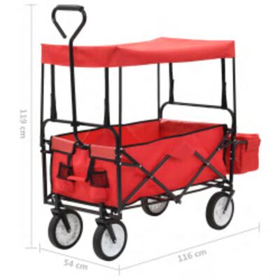 Folding Hand Trolley with Canopy-Trolleys-vidaXL-Yes Bebe