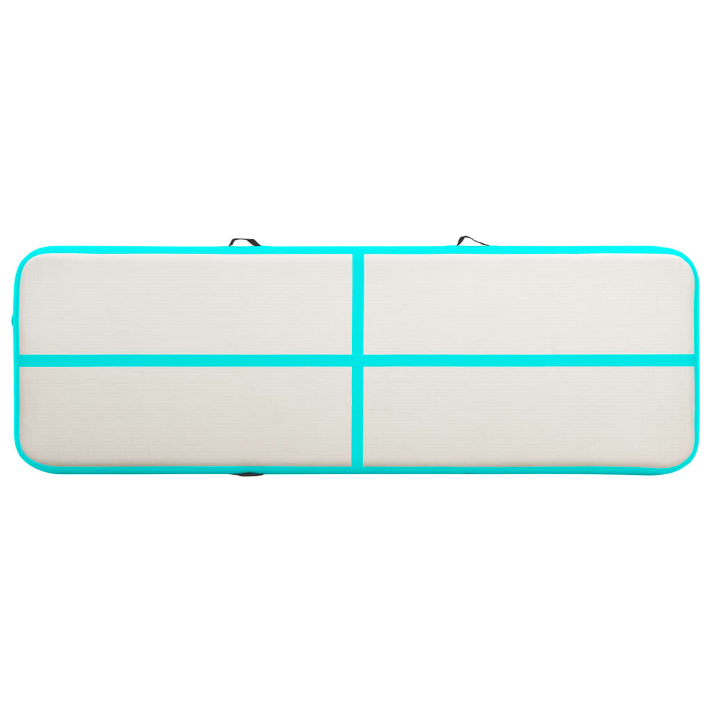 Inflatable Gymnastics Mat with Pump 300x100x15 cm PVC Green-vidaXL-Yes Bebe