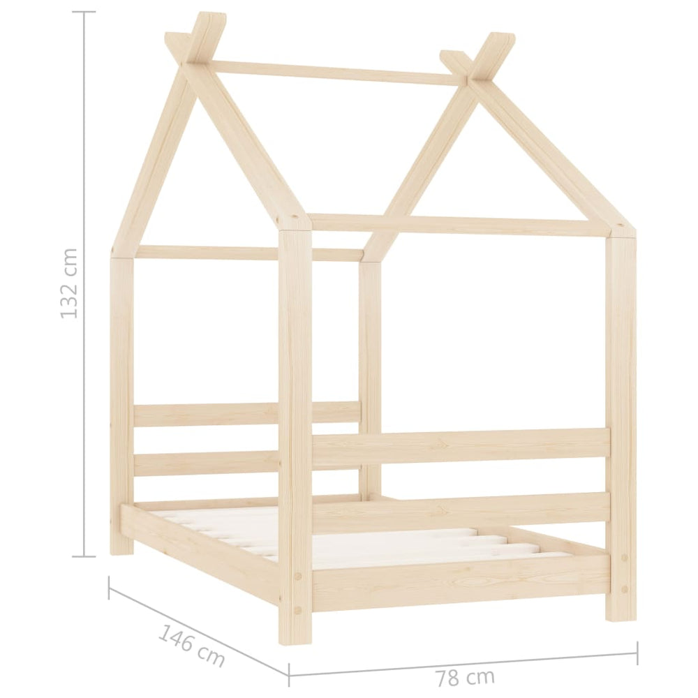 Kids Bed Frame Solid Pine Wood 70x140 cm-vidaXL-Yes Bebe