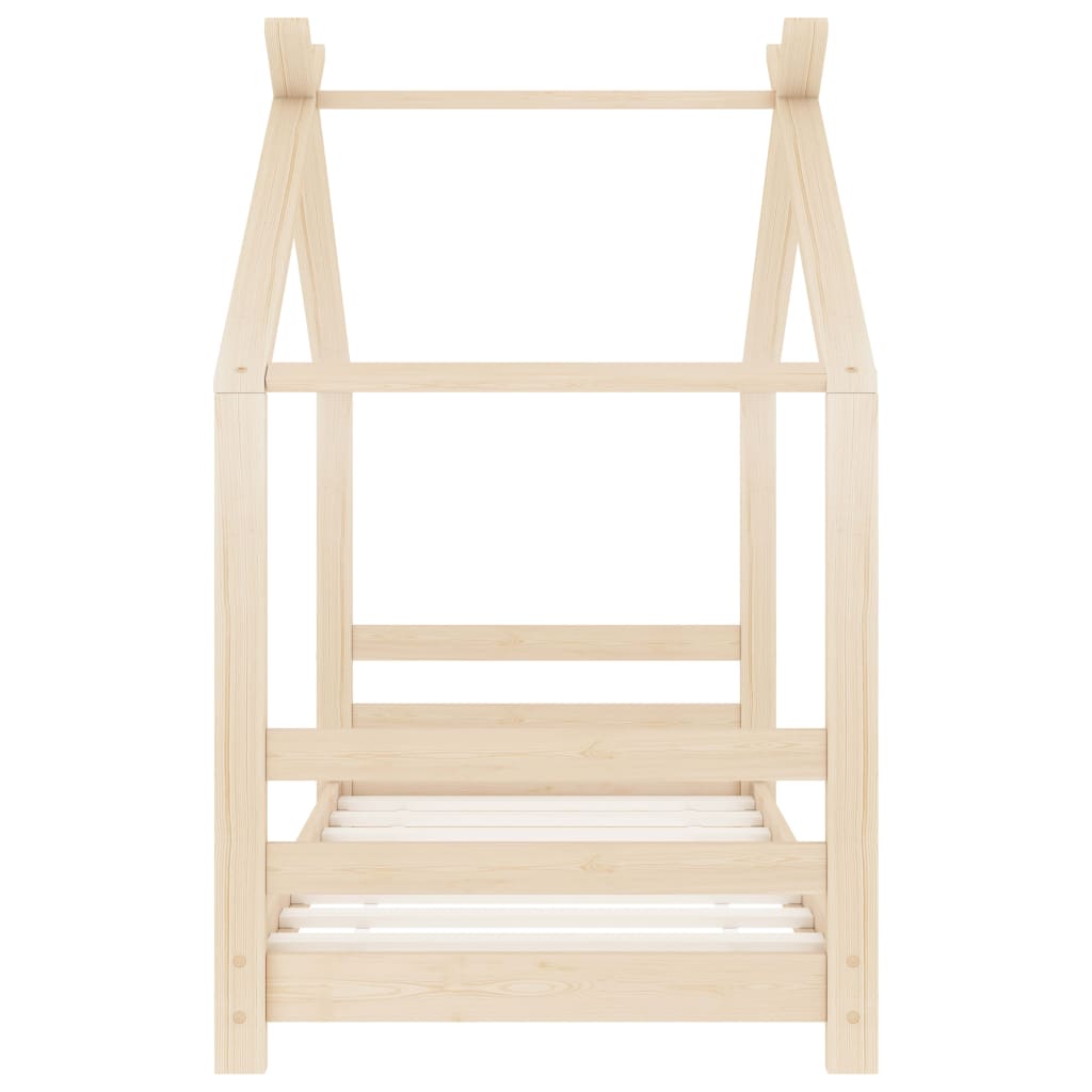 Kids Bed Frame Solid Pine Wood 70x140 cm-vidaXL-Yes Bebe