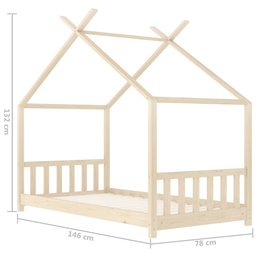 Kids Bed Frame Solid Pine Wood-Beds & Bed Frames-vidaXL-Yes Bebe