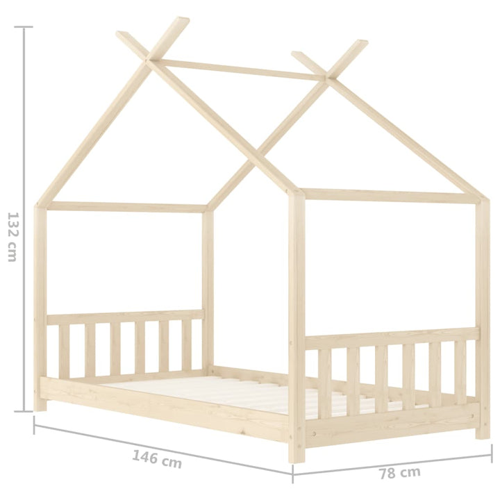 Kids Bed Frame Solid Pine Wood-Beds & Bed Frames-vidaXL-Yes Bebe
