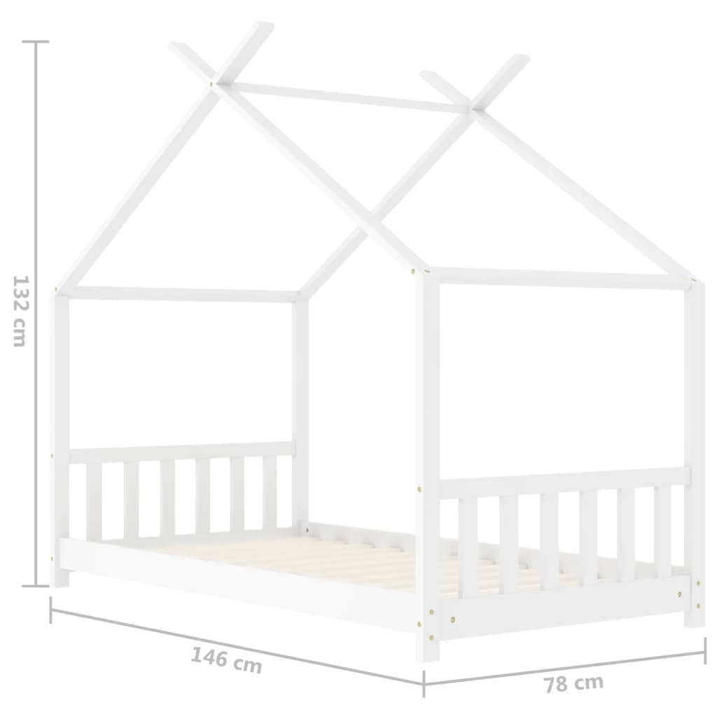 Kids Bed Frame Solid Pine Wood-Beds & Bed Frames-vidaXL-Yes Bebe
