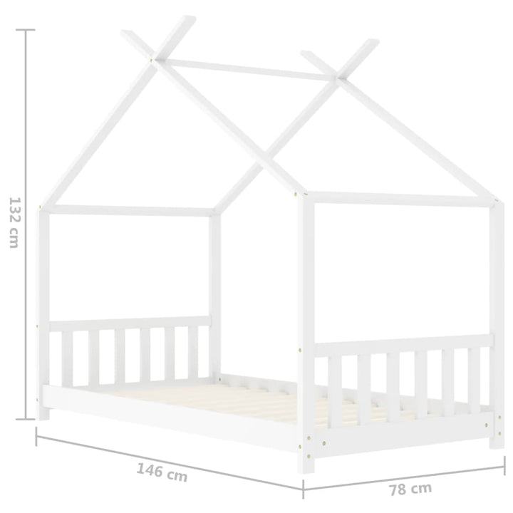 Kids Bed Frame Solid Pine Wood-Beds & Bed Frames-vidaXL-Yes Bebe