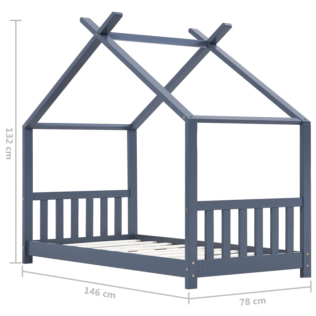 Kids Bed Frame Solid Pine Wood-Beds & Bed Frames-vidaXL-Yes Bebe