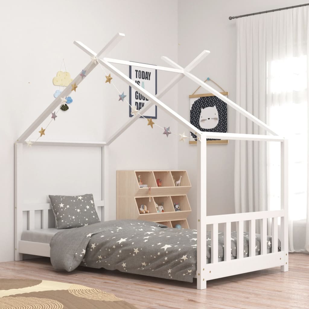 Kids Bed Frame Solid Pine Wood-Beds & Bed Frames-vidaXL-Yes Bebe