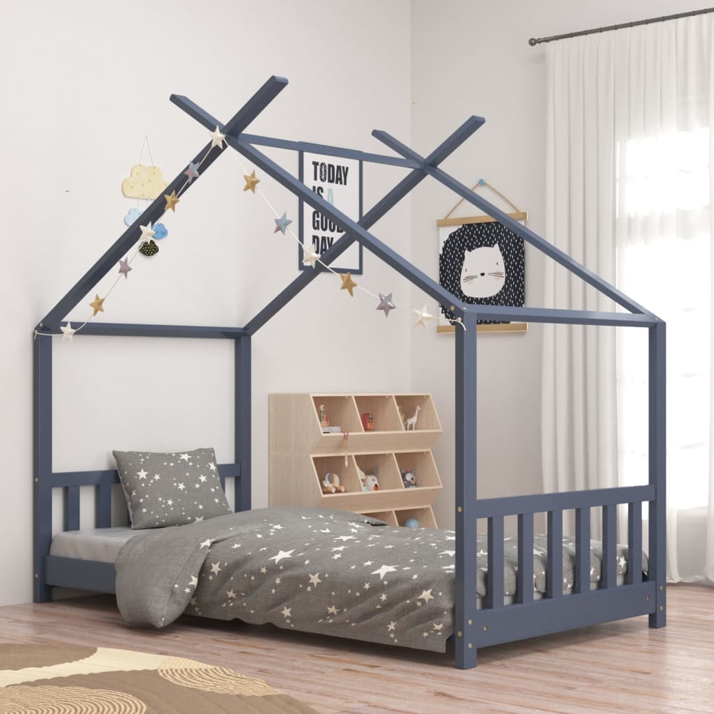 Kids Bed Frame Solid Pine Wood-Beds & Bed Frames-vidaXL-Yes Bebe