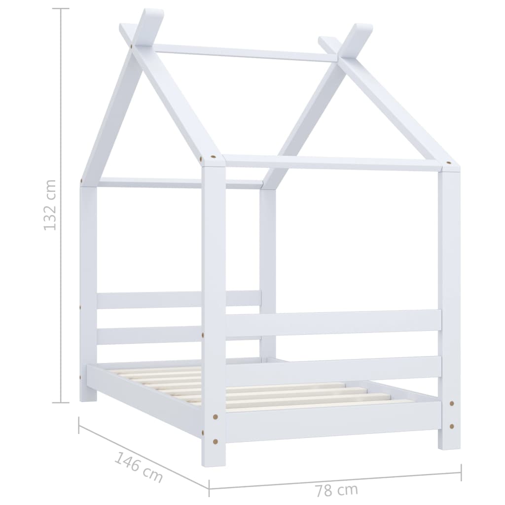 Kids Bed Frame Solid Pine Wood 70x140 cm
