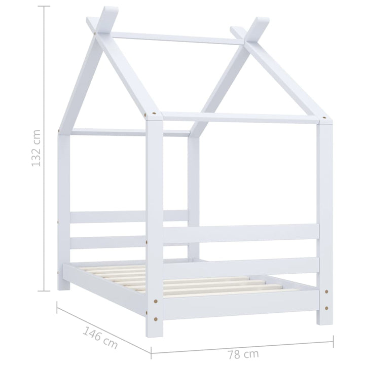 Kids Bed Frame Solid Pine Wood 70x140 cm