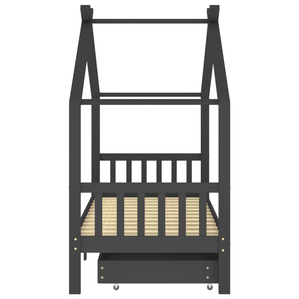 Kids Bed Frame with Drawers Solid Pine Wood-Beds & Bed Frames-vidaXL-Yes Bebe