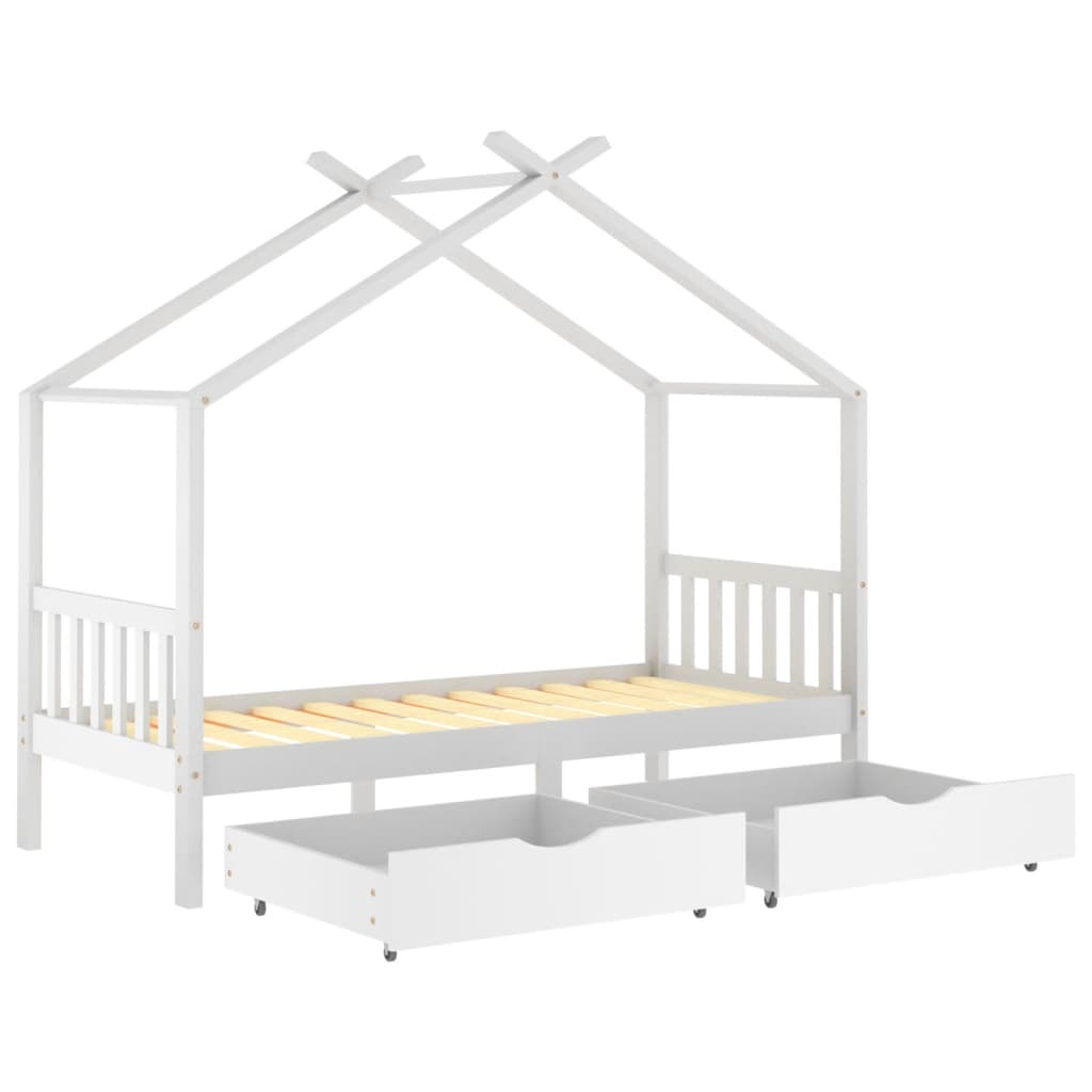 Kids Bed Frame with Drawers Solid Pine Wood-Beds & Bed Frames-vidaXL-Yes Bebe