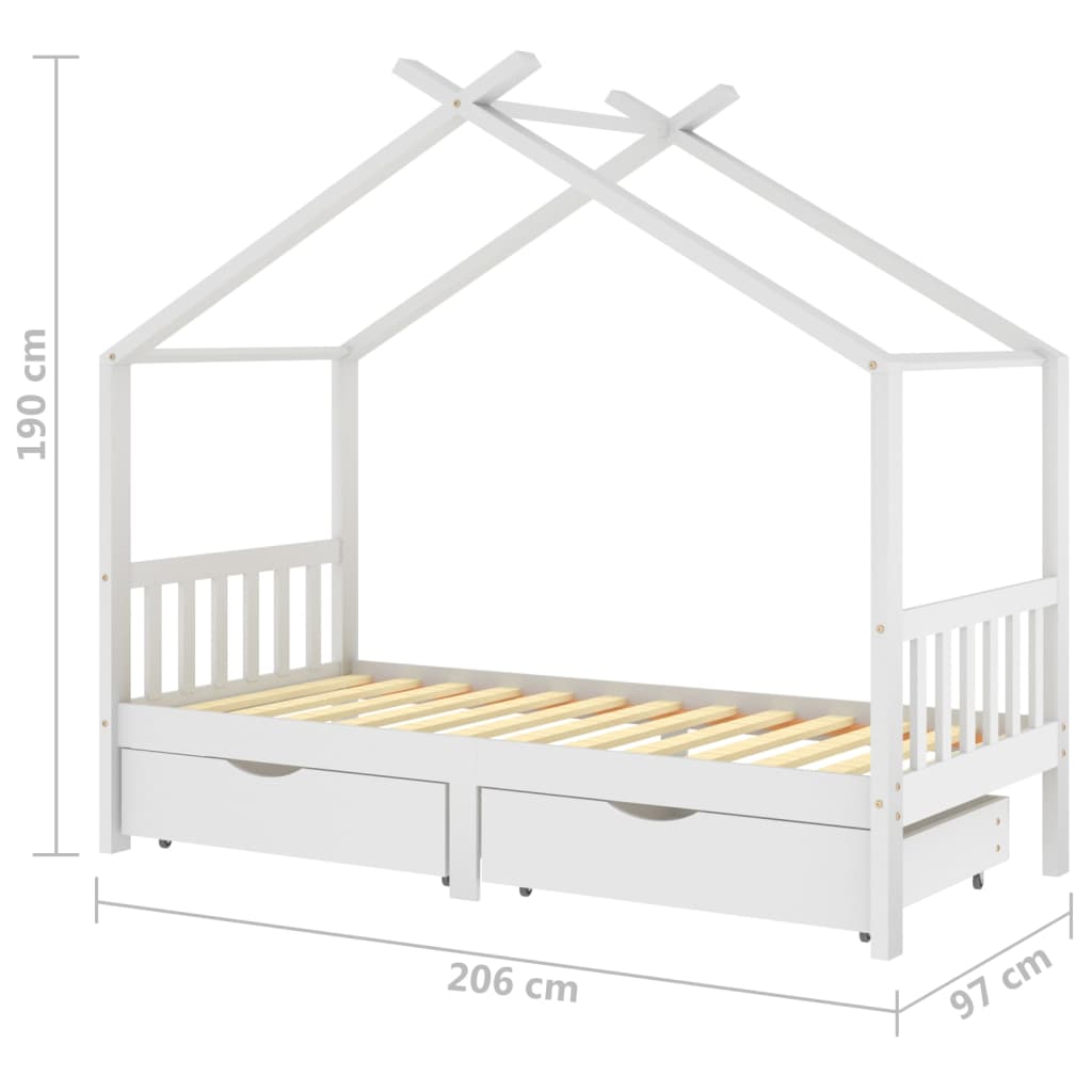 Kids Bed Frame with Drawers Solid Pine Wood-Beds & Bed Frames-vidaXL-Yes Bebe