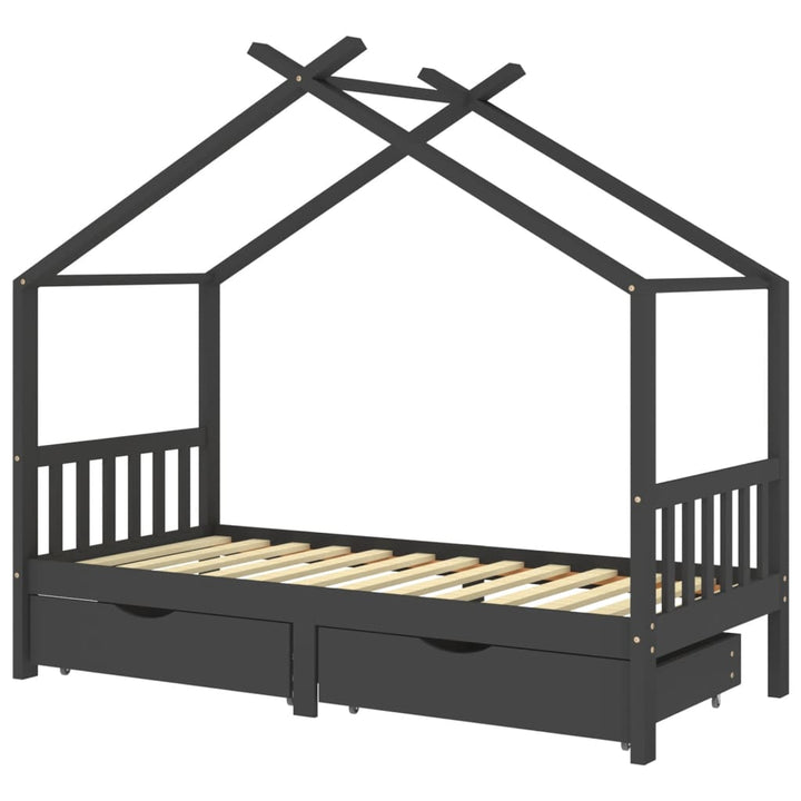 Kids Bed Frame with Drawers Solid Pine Wood-Beds & Bed Frames-vidaXL-Yes Bebe