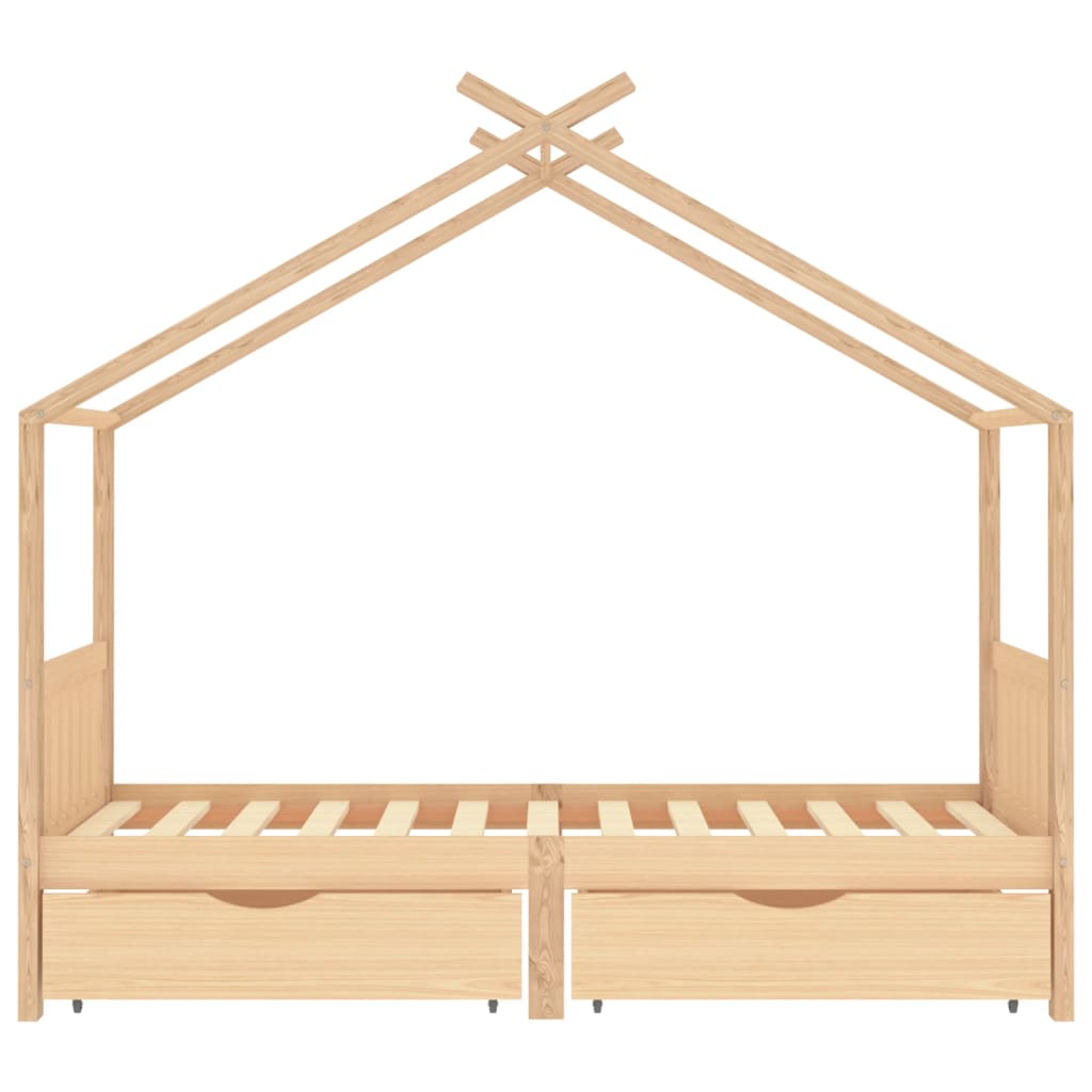 Kids Bed Frame with Drawers Solid Pine Wood-Beds & Bed Frames-vidaXL-Yes Bebe