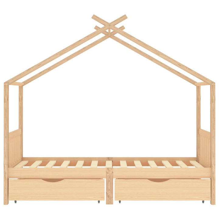 Kids Bed Frame with Drawers Solid Pine Wood-Beds & Bed Frames-vidaXL-Yes Bebe