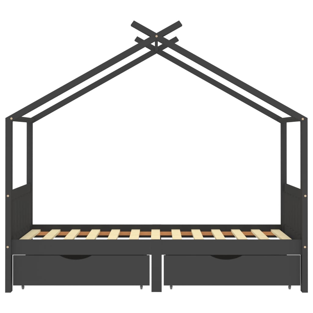 Kids Bed Frame with Drawers Solid Pine Wood-Beds & Bed Frames-vidaXL-Yes Bebe