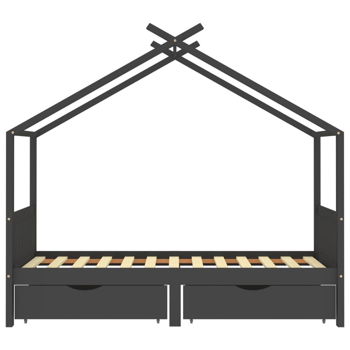 Kids Bed Frame with Drawers Solid Pine Wood-Beds & Bed Frames-vidaXL-Yes Bebe