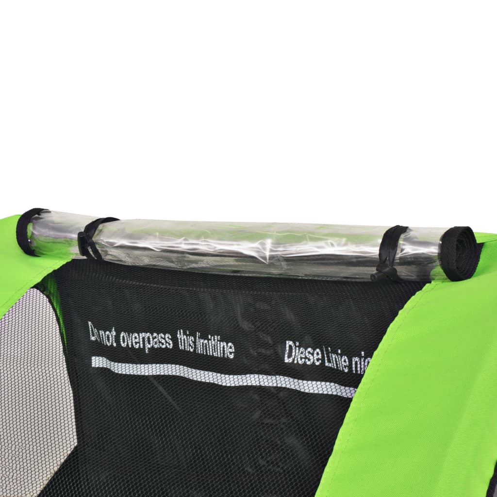 Kids' Bicycle Trailer Grey and Green 30 kg-vidaXL-Green-N/A-Yes Bebe