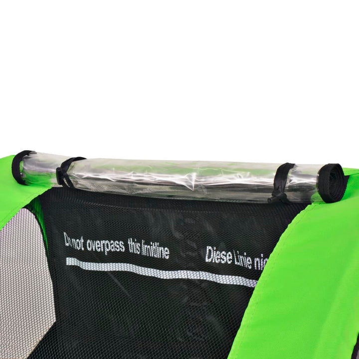 Kids' Bicycle Trailer Grey and Green 30 kg-vidaXL-Green-N/A-Yes Bebe
