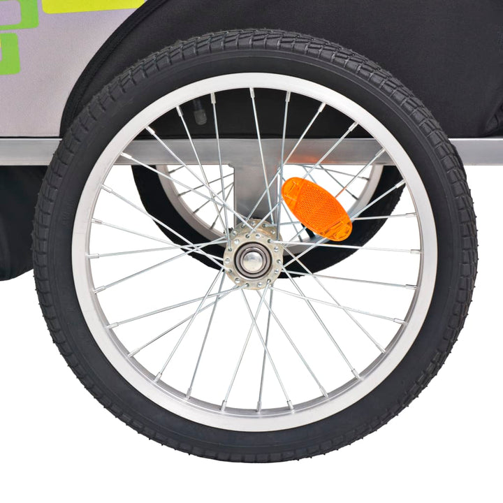 Kids' Bicycle Trailer Grey and Green 30 kg-vidaXL-Green-N/A-Yes Bebe