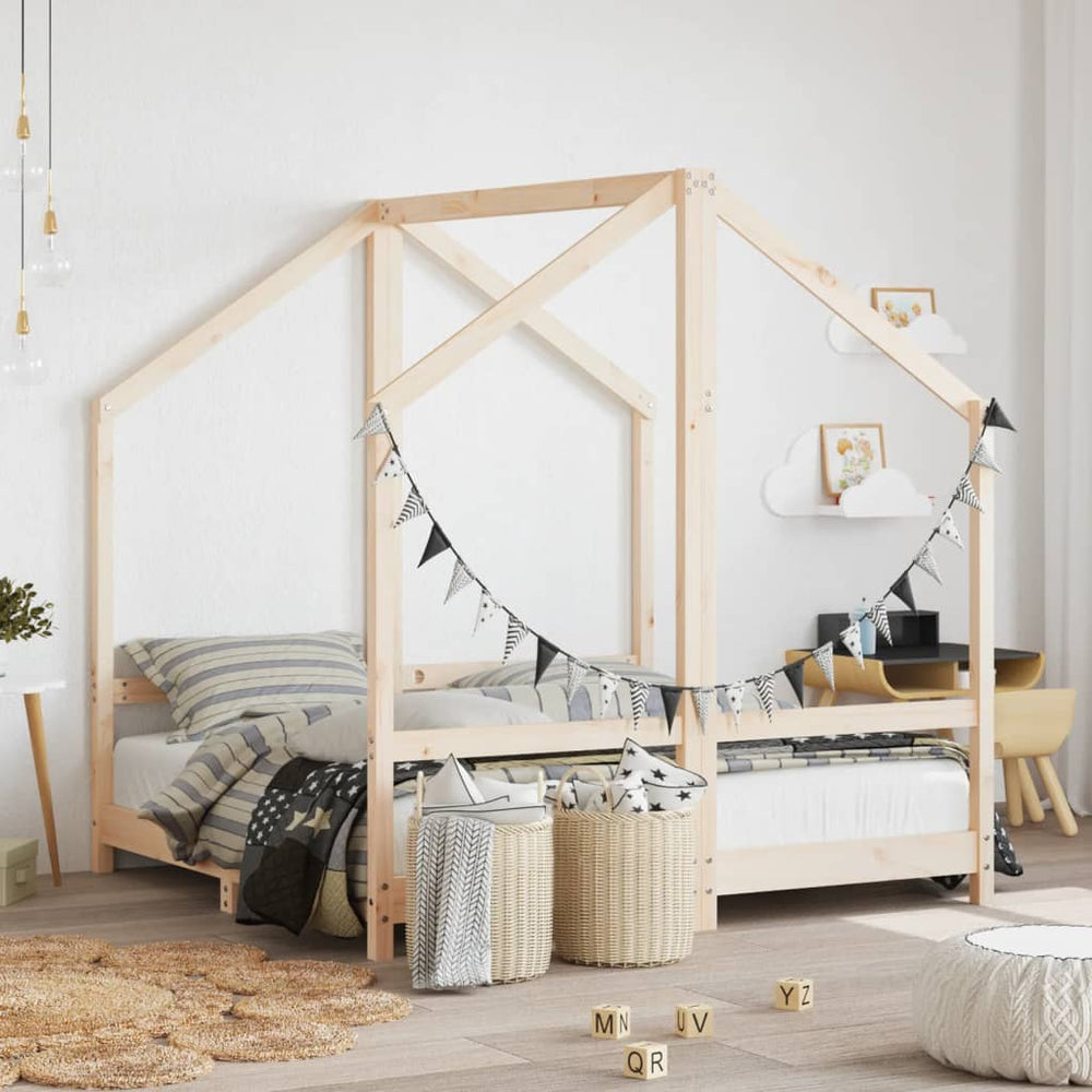 Kids Double Bed Frame Solid Wood Pine-vidaXL-Yes Bebe