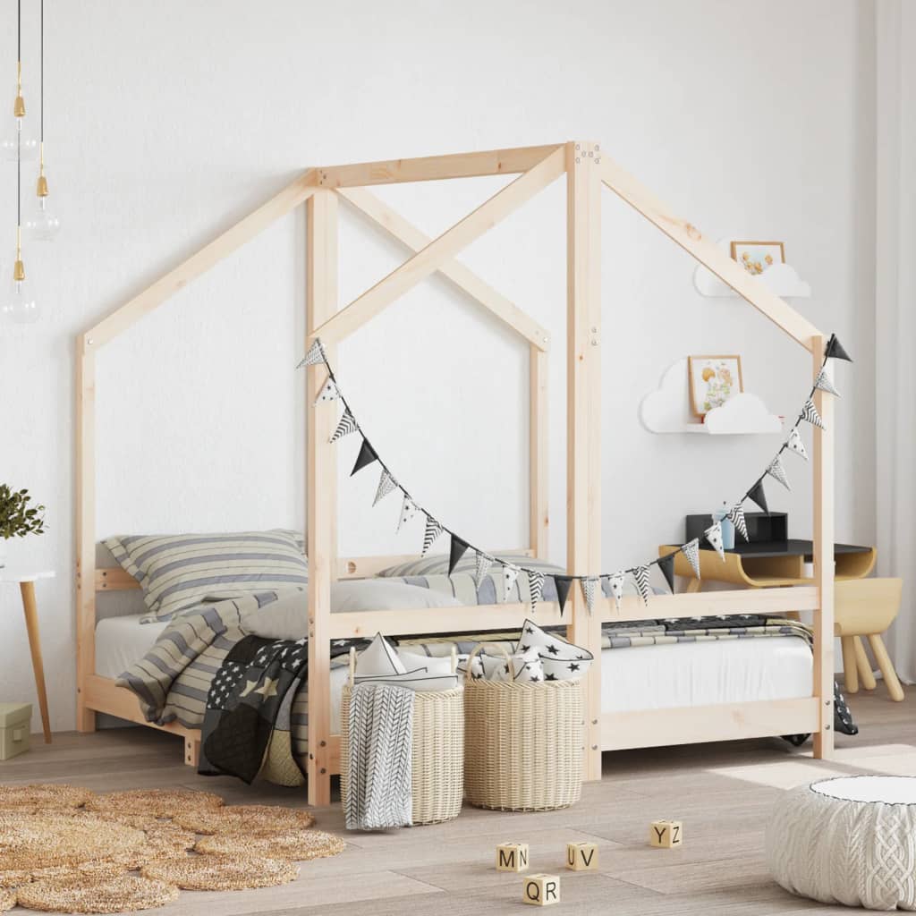 Kids Double Bed Frame Solid Wood Pine-vidaXL-Yes Bebe