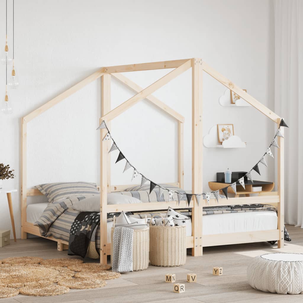 Kids Double Bed Frame Solid Wood Pine-vidaXL-Yes Bebe
