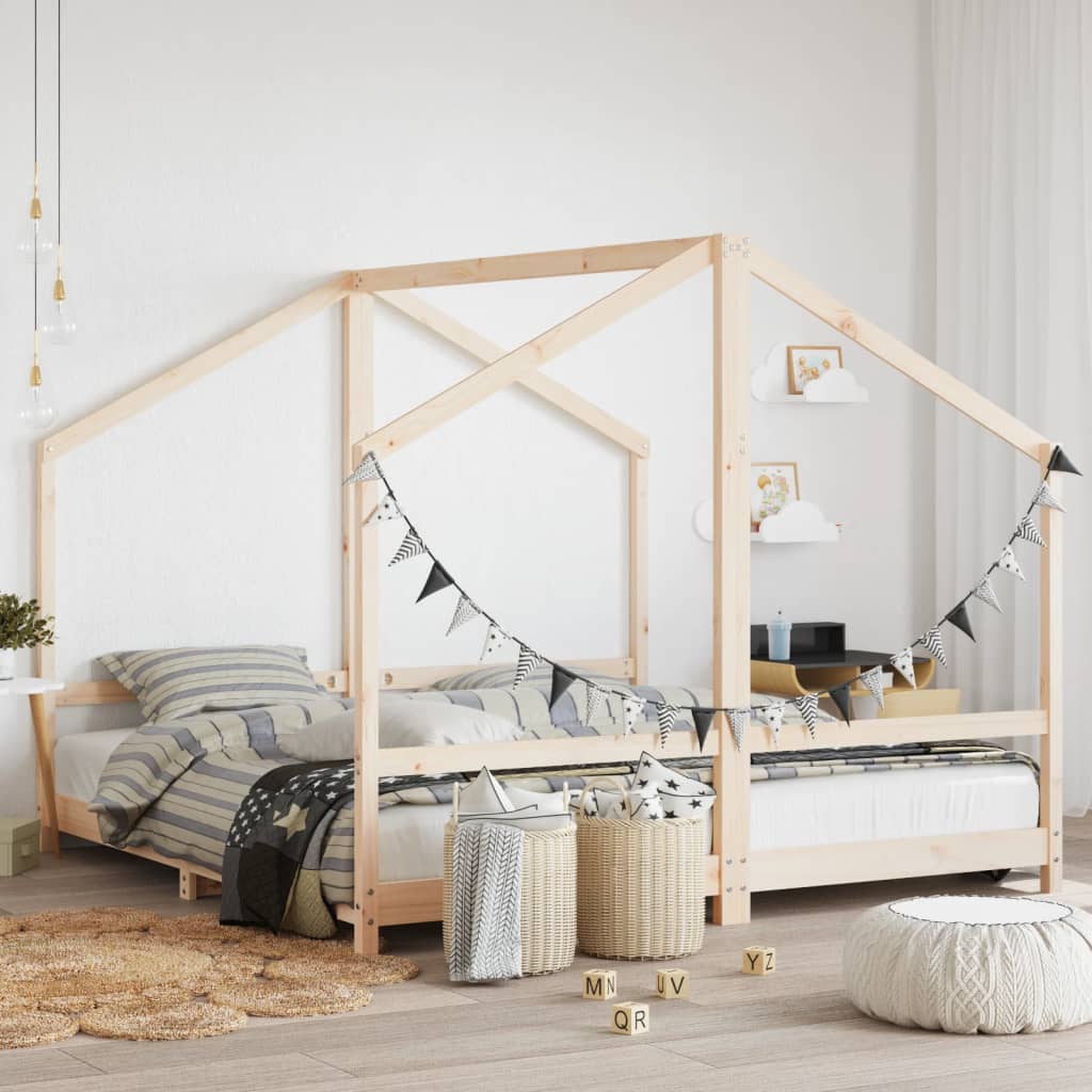 Kids Double Bed Frame Solid Wood Pine-vidaXL-Yes Bebe