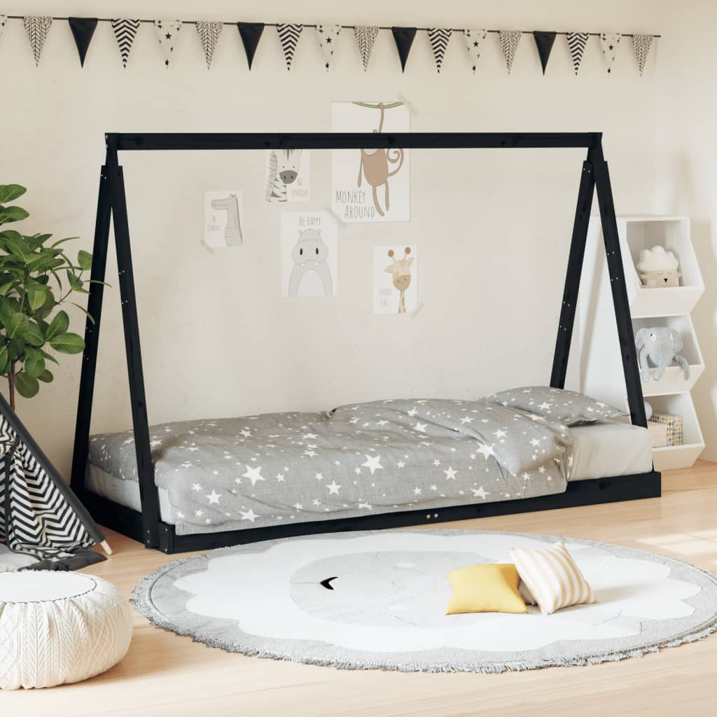 Kids Solid Wood Pine Bed Frame-Beds & Bed Frames-vidaXL-Yes Bebe