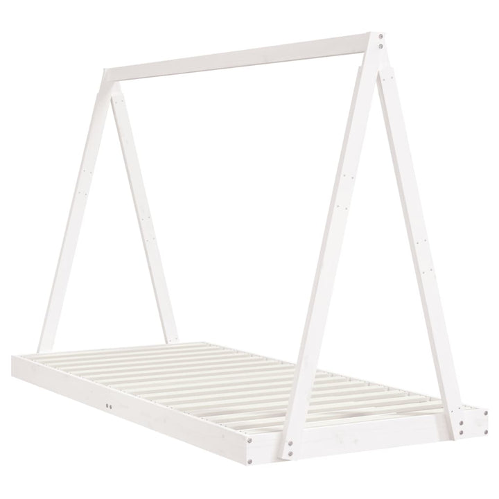 Kids Solid Wood Pine Bed Frame-Beds & Bed Frames-vidaXL-90 x 200 cm-White-Yes Bebe