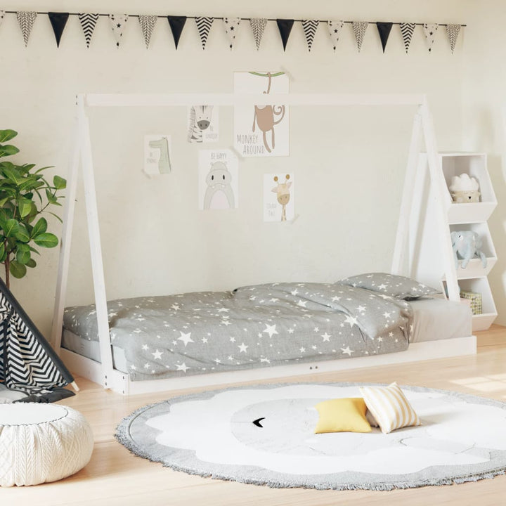 Kids Solid Wood Pine Bed Frame-Beds & Bed Frames-vidaXL-Yes Bebe