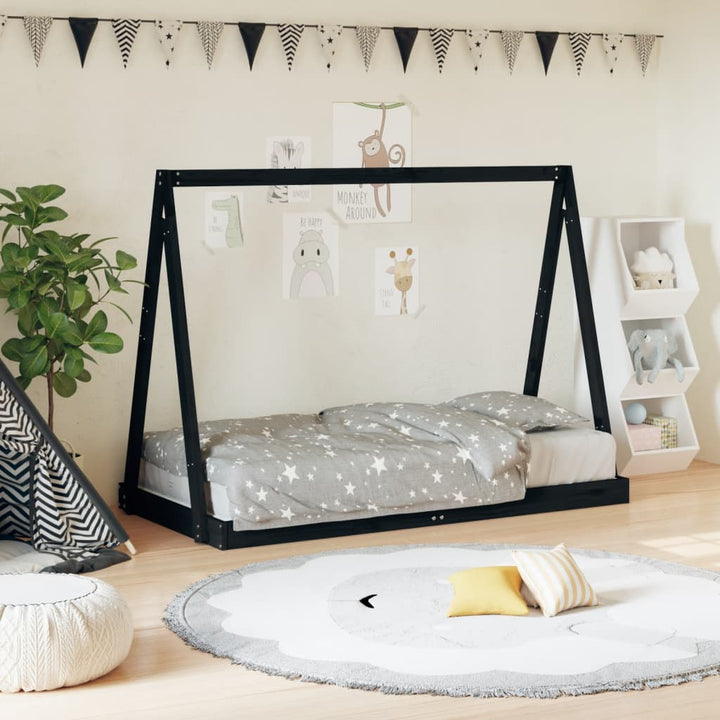 Kids Solid Wood Pine Bed Frame-Beds & Bed Frames-vidaXL-Yes Bebe
