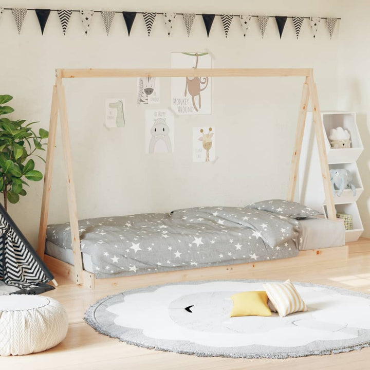 Kids Solid Wood Pine Bed Frame-Beds & Bed Frames-vidaXL-Yes Bebe