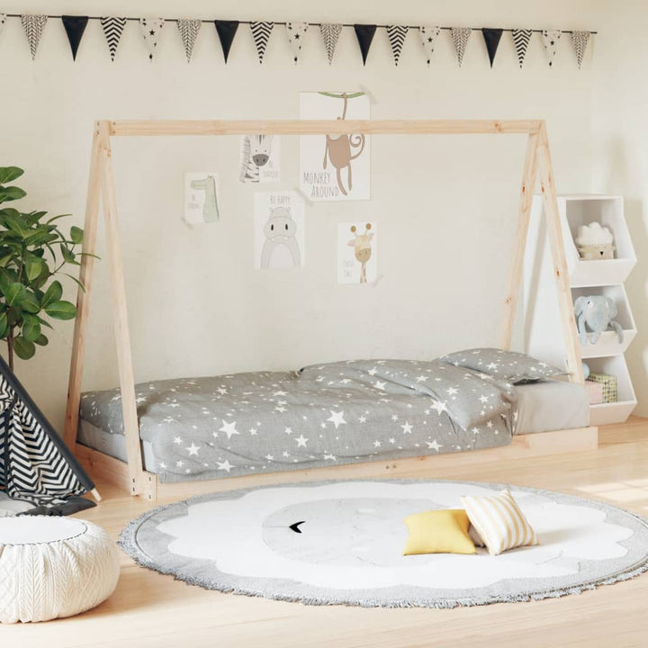 Kids Solid Wood Pine Bed Frame-Beds & Bed Frames-vidaXL-Yes Bebe
