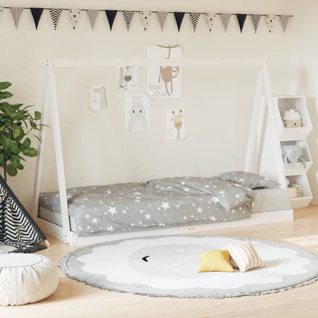Kids Solid Wood Pine Bed Frame-Beds & Bed Frames-vidaXL-Yes Bebe