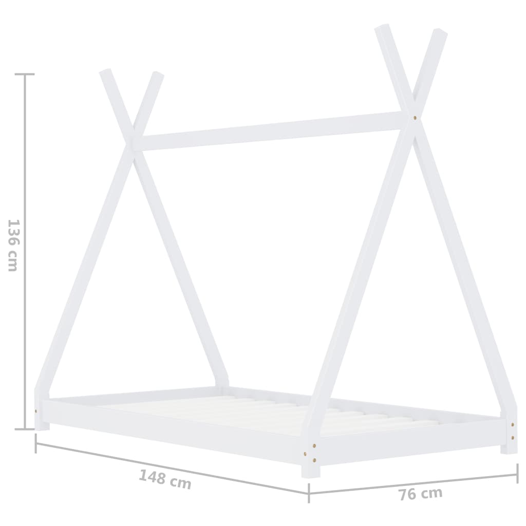 Kids Triangular Bed Frame Solid Pine Wood-Beds & Bed Frames-vidaXL-Yes Bebe