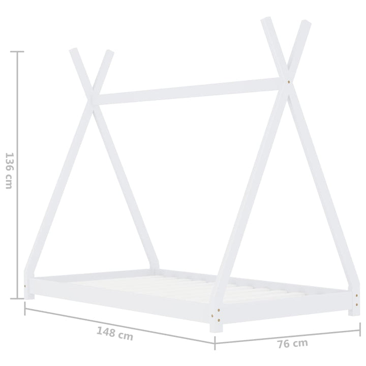 Kids Triangular Bed Frame Solid Pine Wood-Beds & Bed Frames-vidaXL-Yes Bebe