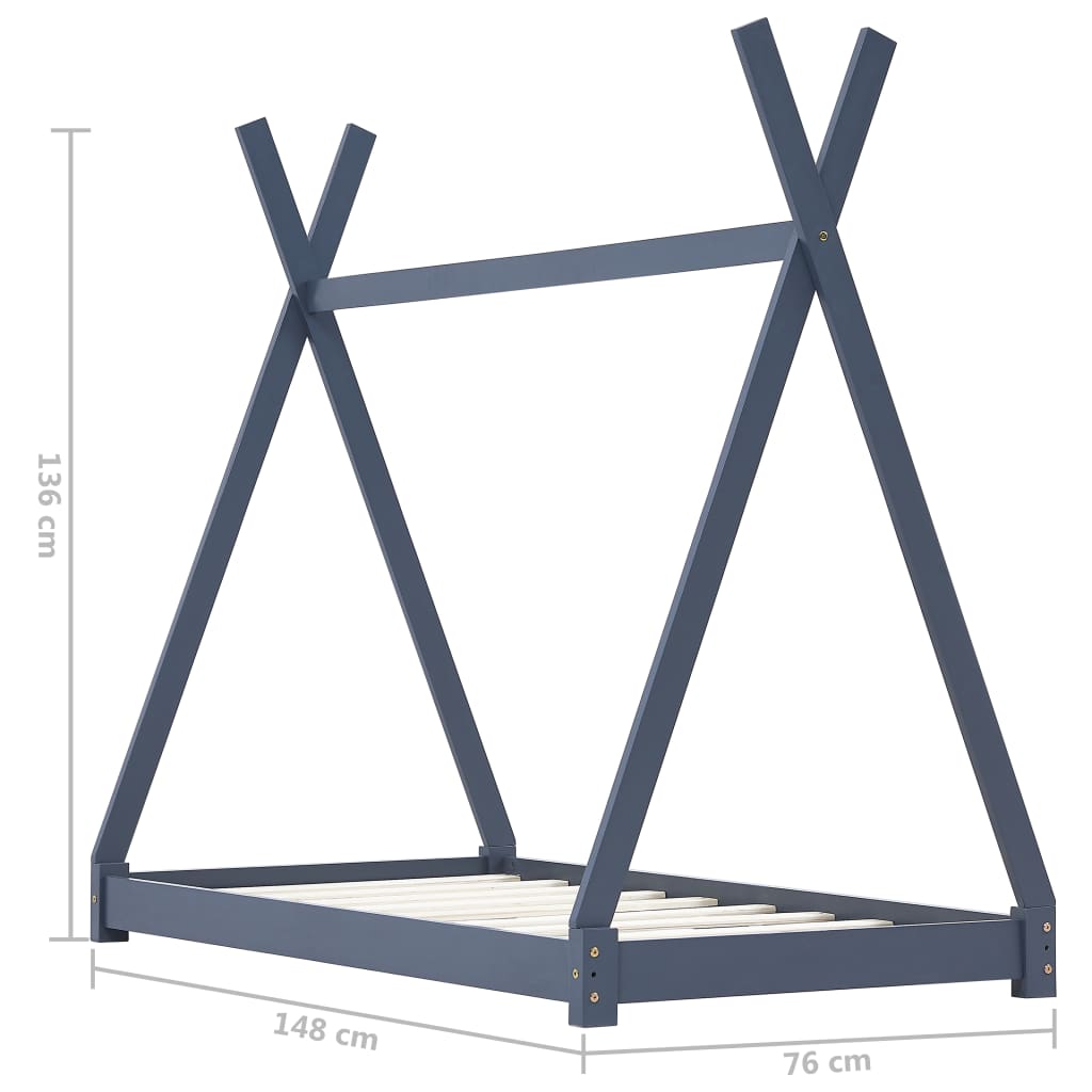 Kids Triangular Bed Frame Solid Pine Wood-Beds & Bed Frames-vidaXL-Yes Bebe