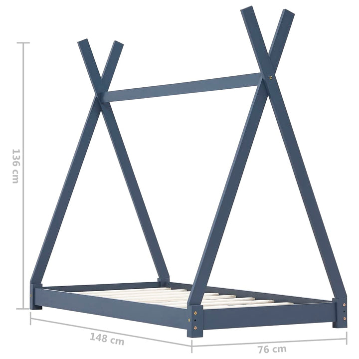 Kids Triangular Bed Frame Solid Pine Wood-Beds & Bed Frames-vidaXL-Yes Bebe