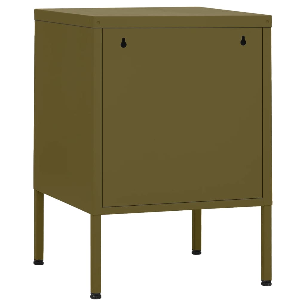 Nightstand Olive Green 35x35x51 cm Steel-vidaXL-Yes Bebe