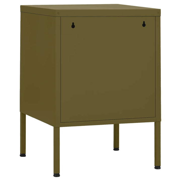 Nightstand Olive Green 35x35x51 cm Steel-vidaXL-Yes Bebe