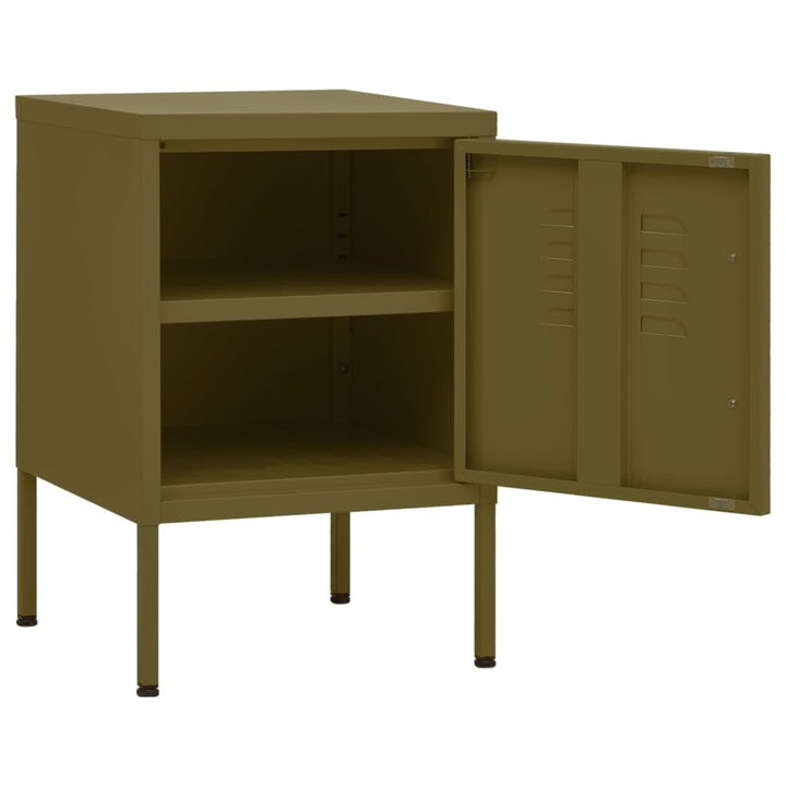 Nightstand Olive Green 35x35x51 cm Steel-vidaXL-Yes Bebe