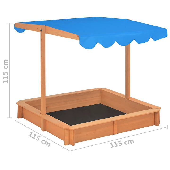 Sandbox with Adjustable Roof-Sandpits-vidaXL-Yes Bebe