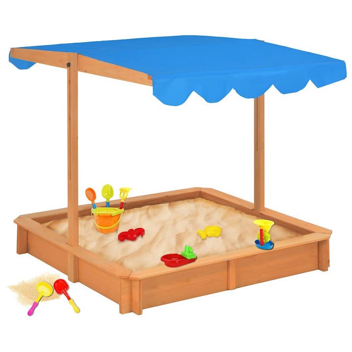 Sandbox with Adjustable Roof-Sandpits-vidaXL-Yes Bebe