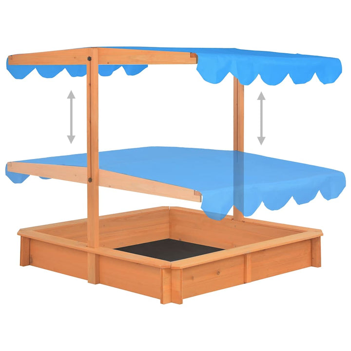 Sandbox with Adjustable Roof-Sandpits-vidaXL-Yes Bebe
