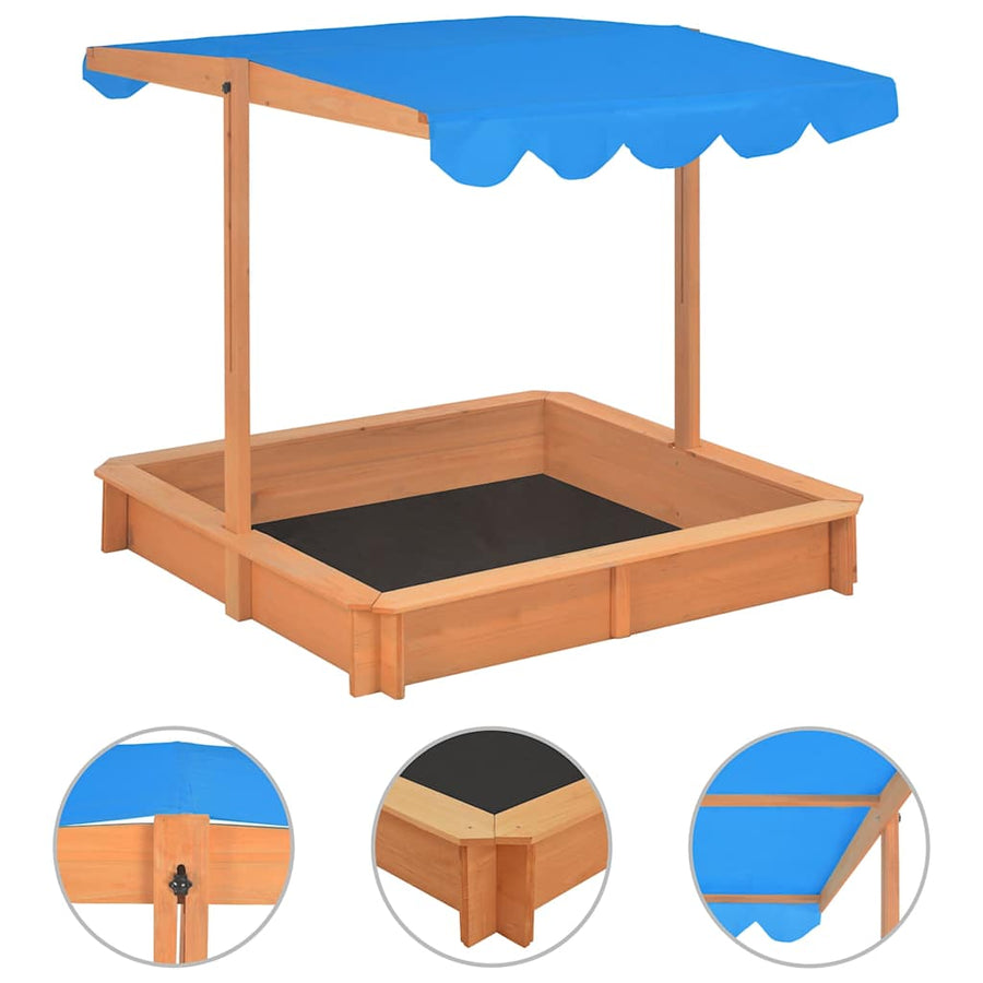 Sandbox with Adjustable Roof-Sandpits-vidaXL-Yes Bebe
