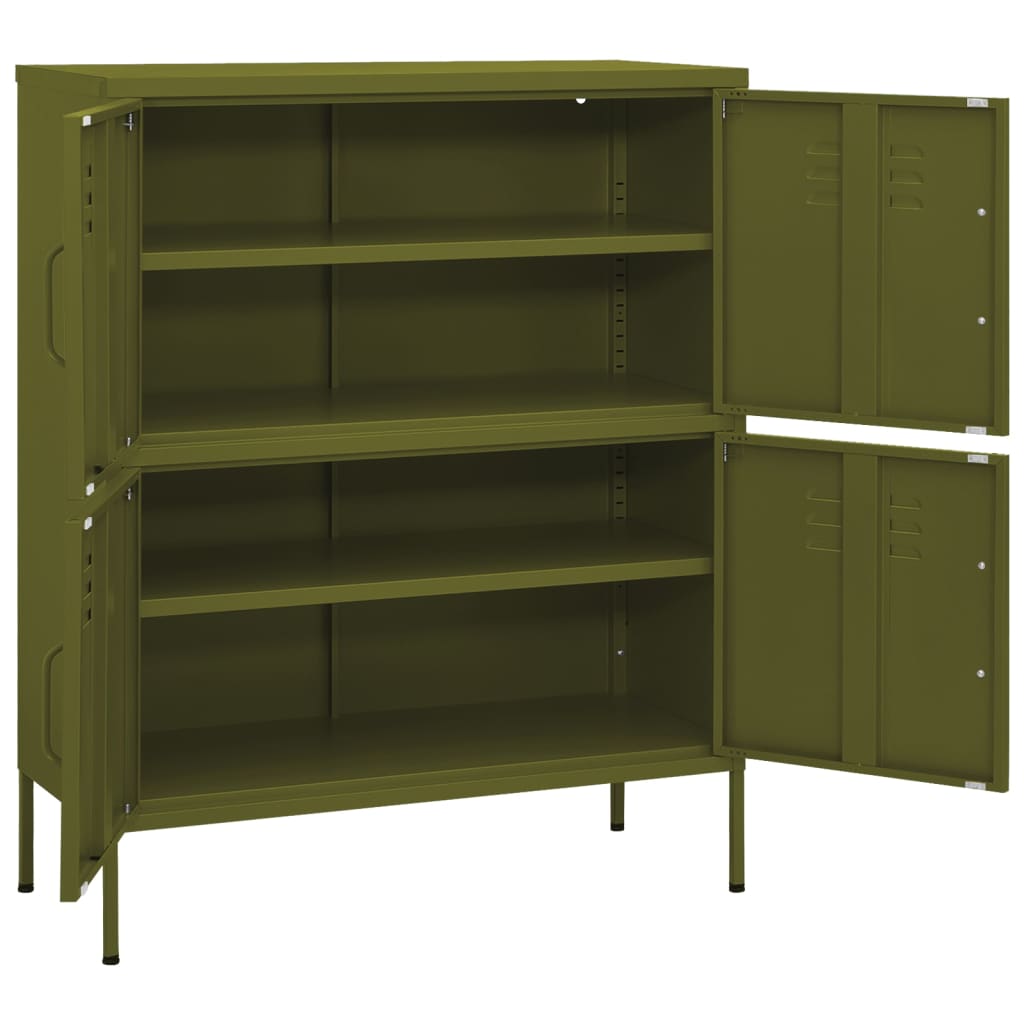 Storage Cabinet Olive Green 80x35x101.5 cm Steel-vidaXL-Yes Bebe