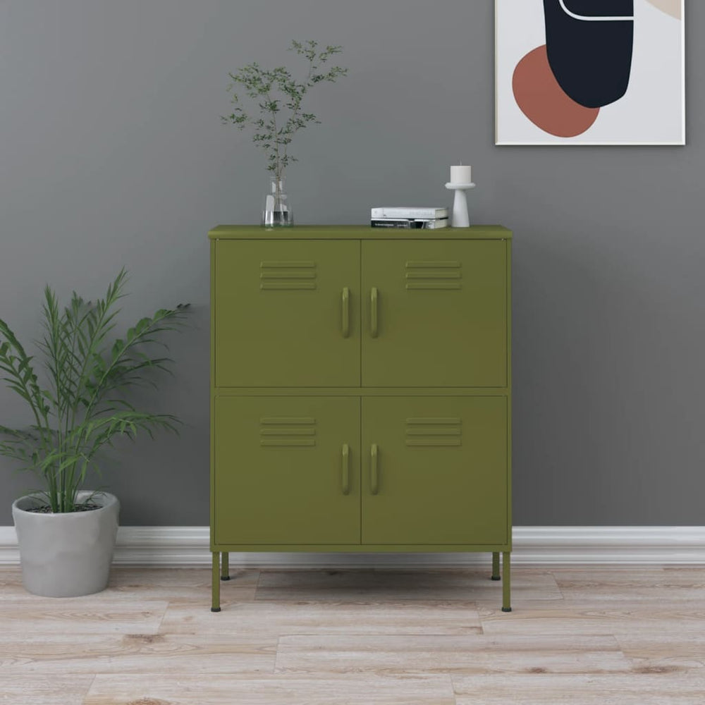 Storage Cabinet Olive Green 80x35x101.5 cm Steel-vidaXL-Yes Bebe