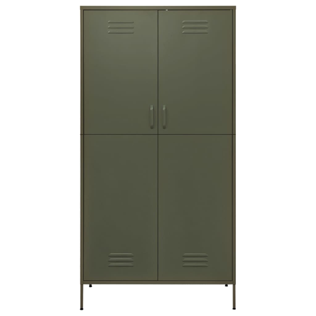 Wardrobe Olive Green 90x50x180 cm Steel-vidaXL-Yes Bebe