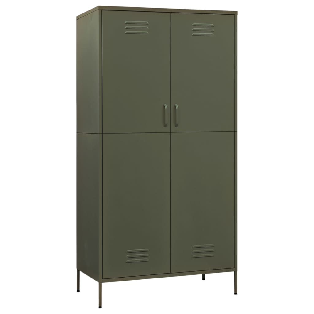 Wardrobe Olive Green 90x50x180 cm Steel-vidaXL-Yes Bebe